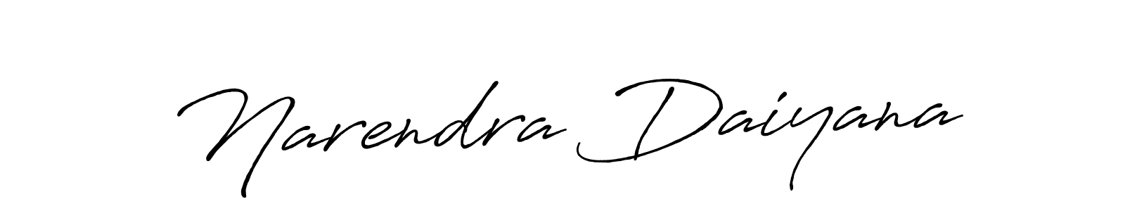 Create a beautiful signature design for name Narendra Daiyana. With this signature (Antro_Vectra_Bolder) fonts, you can make a handwritten signature for free. Narendra Daiyana signature style 7 images and pictures png