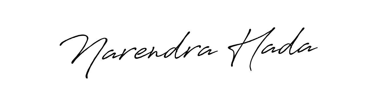 How to make Narendra Hada name signature. Use Antro_Vectra_Bolder style for creating short signs online. This is the latest handwritten sign. Narendra Hada signature style 7 images and pictures png
