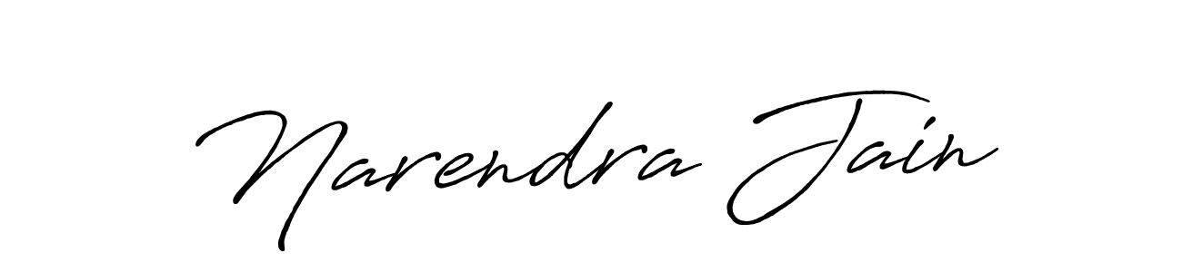 How to make Narendra Jain name signature. Use Antro_Vectra_Bolder style for creating short signs online. This is the latest handwritten sign. Narendra Jain signature style 7 images and pictures png