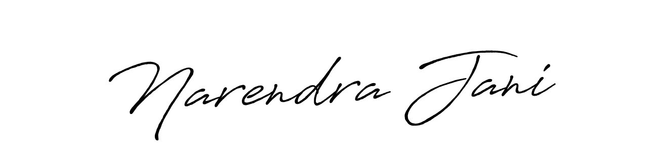 Design your own signature with our free online signature maker. With this signature software, you can create a handwritten (Antro_Vectra_Bolder) signature for name Narendra Jani. Narendra Jani signature style 7 images and pictures png