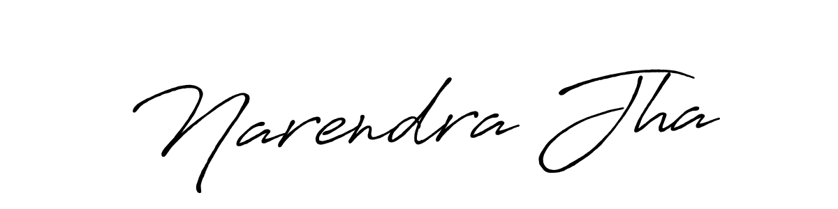 Create a beautiful signature design for name Narendra Jha. With this signature (Antro_Vectra_Bolder) fonts, you can make a handwritten signature for free. Narendra Jha signature style 7 images and pictures png