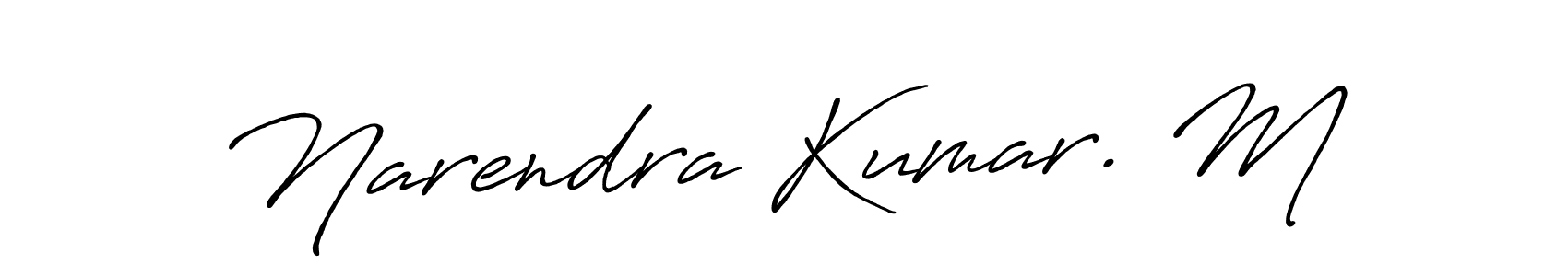 The best way (Antro_Vectra_Bolder) to make a short signature is to pick only two or three words in your name. The name Narendra Kumar. M include a total of six letters. For converting this name. Narendra Kumar. M signature style 7 images and pictures png