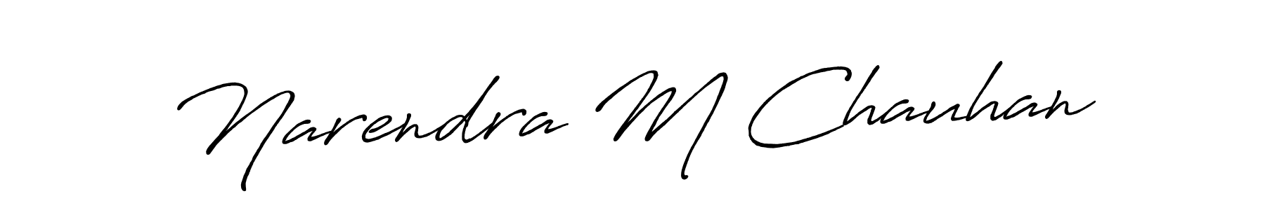 Antro_Vectra_Bolder is a professional signature style that is perfect for those who want to add a touch of class to their signature. It is also a great choice for those who want to make their signature more unique. Get Narendra M Chauhan name to fancy signature for free. Narendra M Chauhan signature style 7 images and pictures png