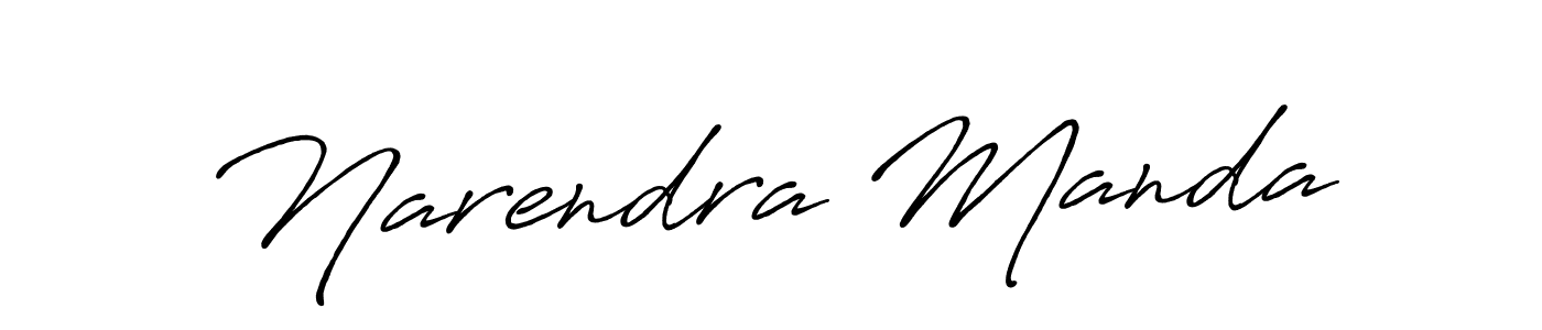How to make Narendra Manda name signature. Use Antro_Vectra_Bolder style for creating short signs online. This is the latest handwritten sign. Narendra Manda signature style 7 images and pictures png