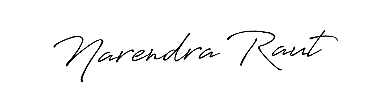How to make Narendra Raut name signature. Use Antro_Vectra_Bolder style for creating short signs online. This is the latest handwritten sign. Narendra Raut signature style 7 images and pictures png