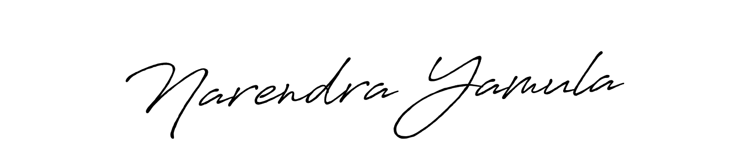 Make a beautiful signature design for name Narendra Yamula. With this signature (Antro_Vectra_Bolder) style, you can create a handwritten signature for free. Narendra Yamula signature style 7 images and pictures png