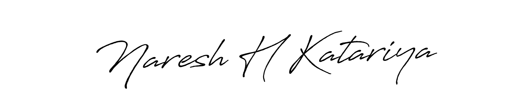 Make a beautiful signature design for name Naresh H Katariya. With this signature (Antro_Vectra_Bolder) style, you can create a handwritten signature for free. Naresh H Katariya signature style 7 images and pictures png