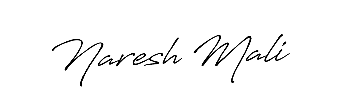 Make a beautiful signature design for name Naresh Mali. With this signature (Antro_Vectra_Bolder) style, you can create a handwritten signature for free. Naresh Mali signature style 7 images and pictures png