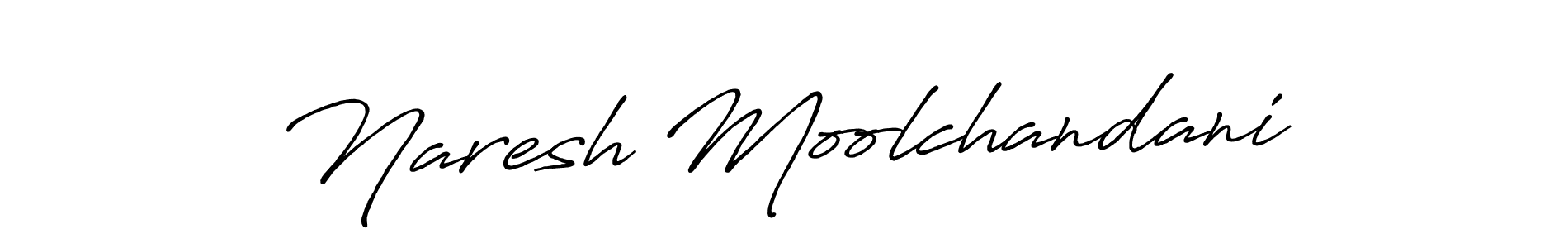Make a beautiful signature design for name Naresh Moolchandani. With this signature (Antro_Vectra_Bolder) style, you can create a handwritten signature for free. Naresh Moolchandani signature style 7 images and pictures png