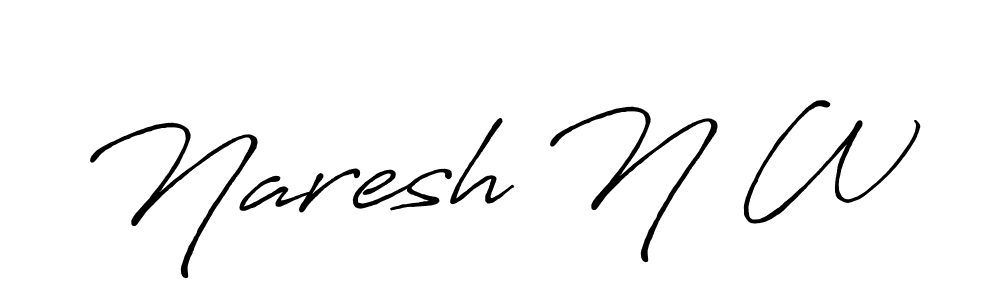 This is the best signature style for the Naresh N W name. Also you like these signature font (Antro_Vectra_Bolder). Mix name signature. Naresh N W signature style 7 images and pictures png