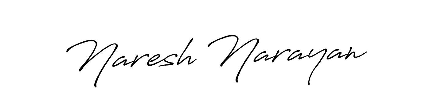 Make a beautiful signature design for name Naresh Narayan. With this signature (Antro_Vectra_Bolder) style, you can create a handwritten signature for free. Naresh Narayan signature style 7 images and pictures png