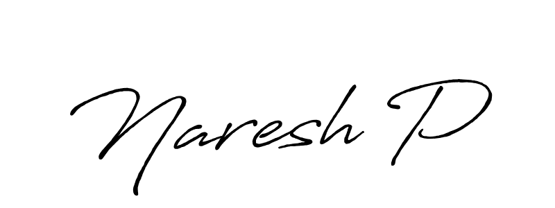 Naresh P stylish signature style. Best Handwritten Sign (Antro_Vectra_Bolder) for my name. Handwritten Signature Collection Ideas for my name Naresh P. Naresh P signature style 7 images and pictures png