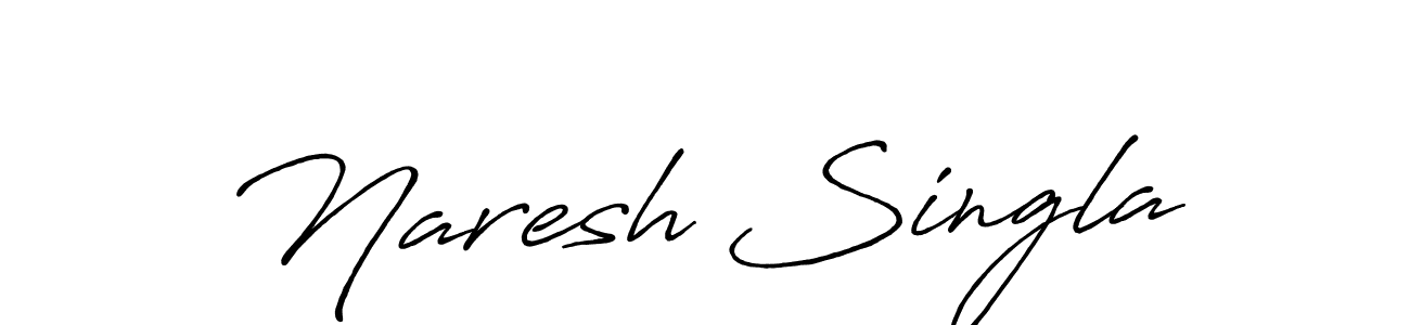 Design your own signature with our free online signature maker. With this signature software, you can create a handwritten (Antro_Vectra_Bolder) signature for name Naresh Singla. Naresh Singla signature style 7 images and pictures png