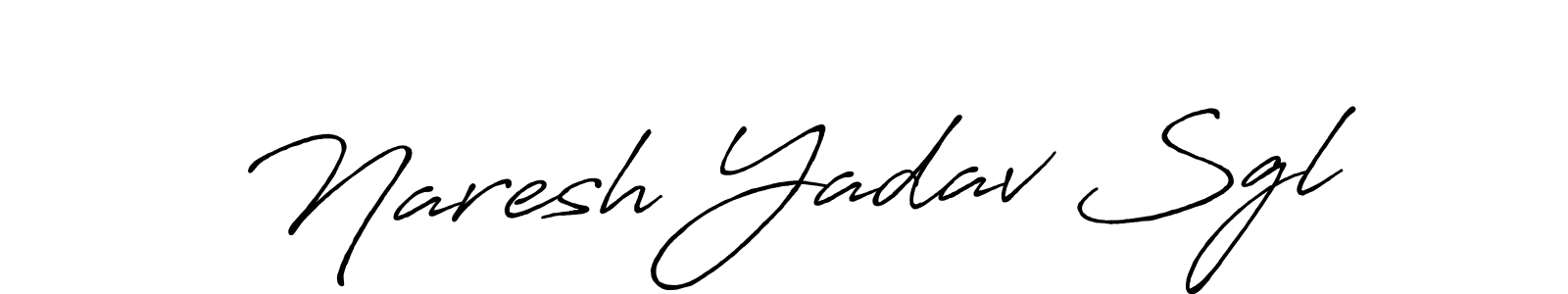 Make a beautiful signature design for name Naresh Yadav Sgl. With this signature (Antro_Vectra_Bolder) style, you can create a handwritten signature for free. Naresh Yadav Sgl signature style 7 images and pictures png