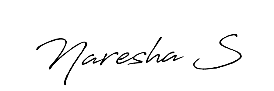 Use a signature maker to create a handwritten signature online. With this signature software, you can design (Antro_Vectra_Bolder) your own signature for name Naresha S. Naresha S signature style 7 images and pictures png