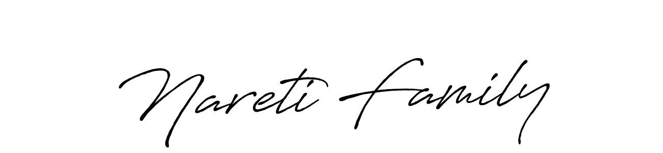 Nareti Family stylish signature style. Best Handwritten Sign (Antro_Vectra_Bolder) for my name. Handwritten Signature Collection Ideas for my name Nareti Family. Nareti Family signature style 7 images and pictures png