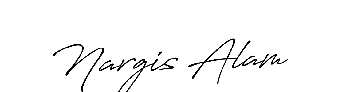 Make a beautiful signature design for name Nargis Alam. With this signature (Antro_Vectra_Bolder) style, you can create a handwritten signature for free. Nargis Alam signature style 7 images and pictures png