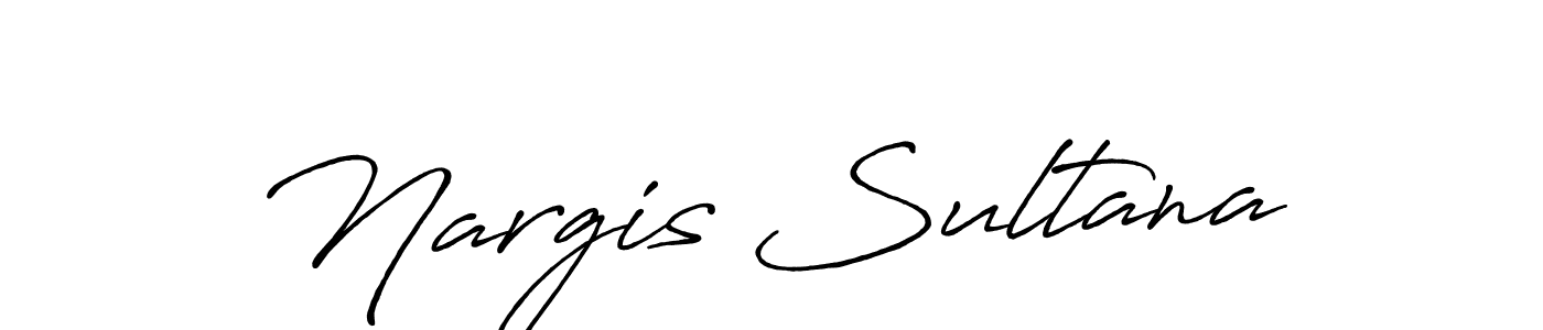 Make a beautiful signature design for name Nargis Sultana. With this signature (Antro_Vectra_Bolder) style, you can create a handwritten signature for free. Nargis Sultana signature style 7 images and pictures png