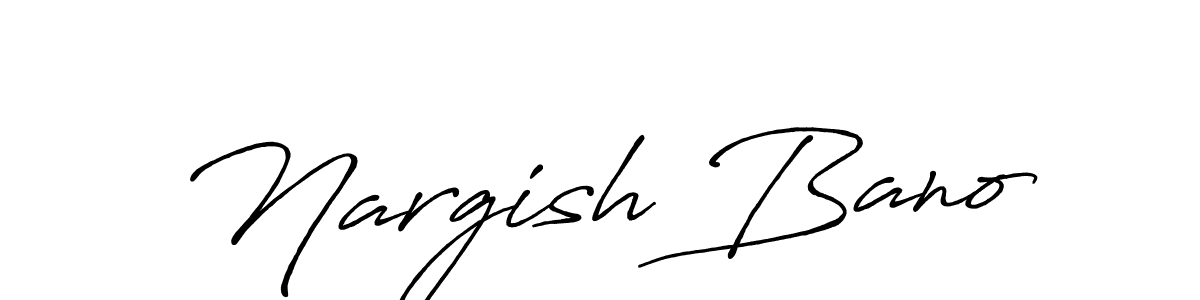 Use a signature maker to create a handwritten signature online. With this signature software, you can design (Antro_Vectra_Bolder) your own signature for name Nargish Bano. Nargish Bano signature style 7 images and pictures png