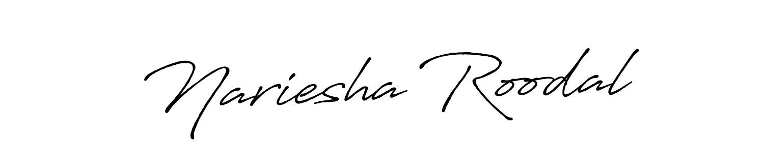 Nariesha Roodal stylish signature style. Best Handwritten Sign (Antro_Vectra_Bolder) for my name. Handwritten Signature Collection Ideas for my name Nariesha Roodal. Nariesha Roodal signature style 7 images and pictures png