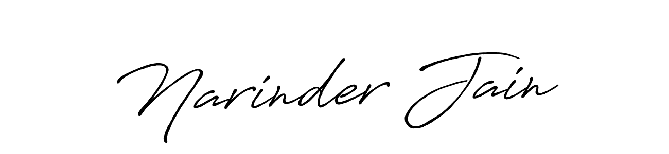 Design your own signature with our free online signature maker. With this signature software, you can create a handwritten (Antro_Vectra_Bolder) signature for name Narinder Jain. Narinder Jain signature style 7 images and pictures png