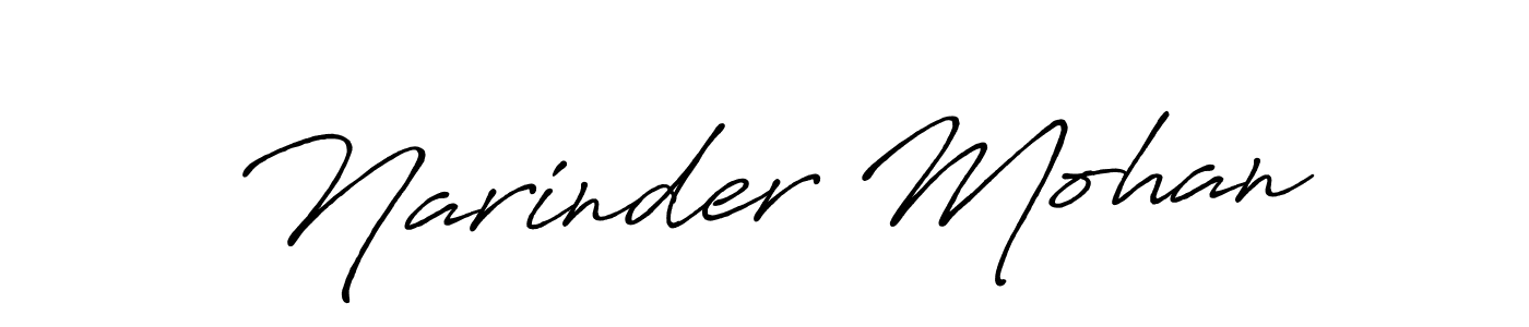 Create a beautiful signature design for name Narinder Mohan. With this signature (Antro_Vectra_Bolder) fonts, you can make a handwritten signature for free. Narinder Mohan signature style 7 images and pictures png