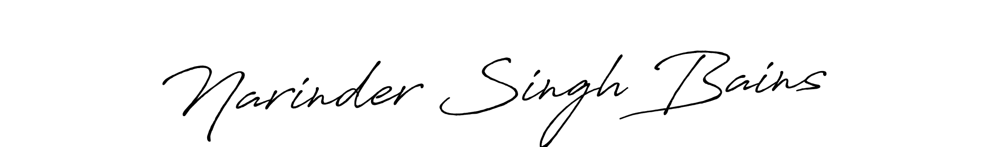 You should practise on your own different ways (Antro_Vectra_Bolder) to write your name (Narinder Singh Bains) in signature. don't let someone else do it for you. Narinder Singh Bains signature style 7 images and pictures png