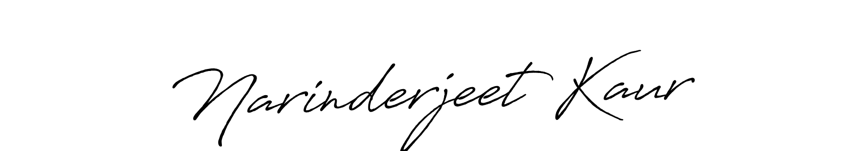 How to make Narinderjeet Kaur name signature. Use Antro_Vectra_Bolder style for creating short signs online. This is the latest handwritten sign. Narinderjeet Kaur signature style 7 images and pictures png