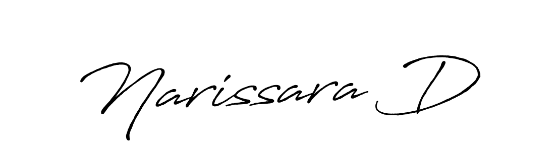 Design your own signature with our free online signature maker. With this signature software, you can create a handwritten (Antro_Vectra_Bolder) signature for name Narissara D. Narissara D signature style 7 images and pictures png