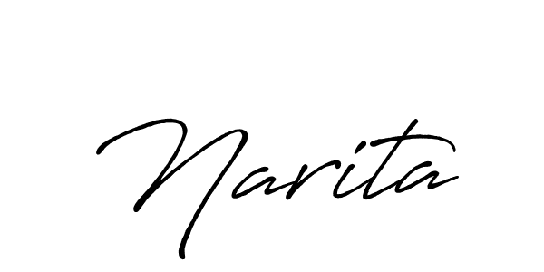 Make a beautiful signature design for name Narita. With this signature (Antro_Vectra_Bolder) style, you can create a handwritten signature for free. Narita signature style 7 images and pictures png