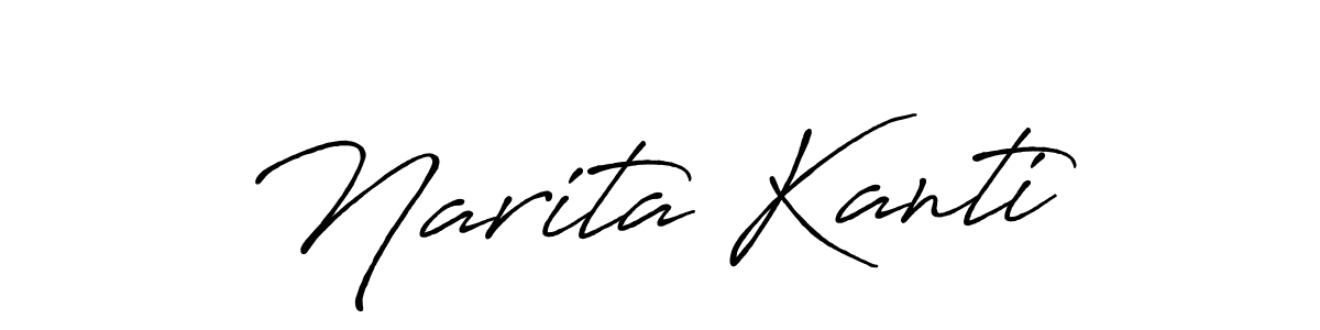 Make a beautiful signature design for name Narita Kanti. With this signature (Antro_Vectra_Bolder) style, you can create a handwritten signature for free. Narita Kanti signature style 7 images and pictures png