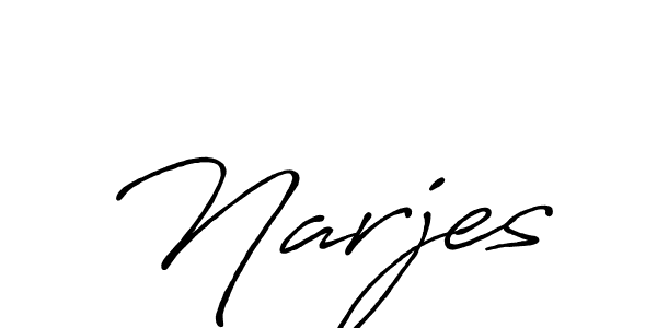 if you are searching for the best signature style for your name Narjes. so please give up your signature search. here we have designed multiple signature styles  using Antro_Vectra_Bolder. Narjes signature style 7 images and pictures png