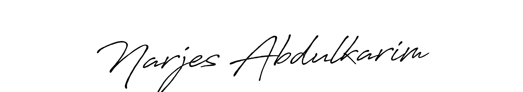 Narjes Abdulkarim stylish signature style. Best Handwritten Sign (Antro_Vectra_Bolder) for my name. Handwritten Signature Collection Ideas for my name Narjes Abdulkarim. Narjes Abdulkarim signature style 7 images and pictures png