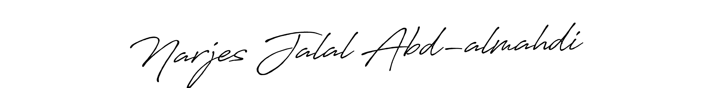Design your own signature with our free online signature maker. With this signature software, you can create a handwritten (Antro_Vectra_Bolder) signature for name Narjes Jalal Abd-almahdi. Narjes Jalal Abd-almahdi signature style 7 images and pictures png