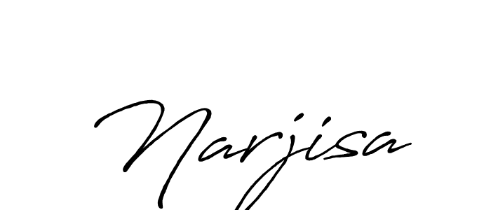 Narjisa stylish signature style. Best Handwritten Sign (Antro_Vectra_Bolder) for my name. Handwritten Signature Collection Ideas for my name Narjisa. Narjisa signature style 7 images and pictures png