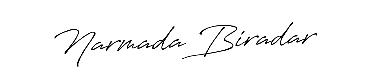 Design your own signature with our free online signature maker. With this signature software, you can create a handwritten (Antro_Vectra_Bolder) signature for name Narmada Biradar. Narmada Biradar signature style 7 images and pictures png