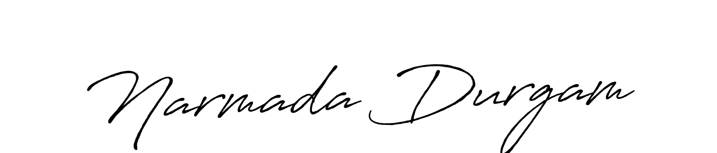 Make a beautiful signature design for name Narmada Durgam. With this signature (Antro_Vectra_Bolder) style, you can create a handwritten signature for free. Narmada Durgam signature style 7 images and pictures png