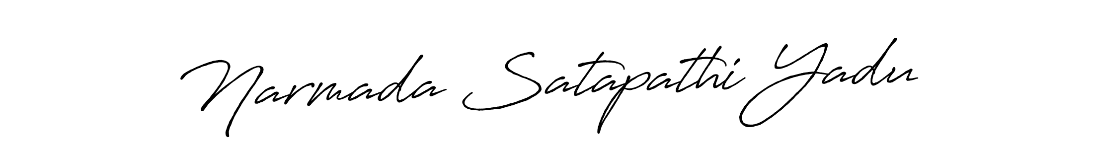 The best way (Antro_Vectra_Bolder) to make a short signature is to pick only two or three words in your name. The name Narmada Satapathi Yadu include a total of six letters. For converting this name. Narmada Satapathi Yadu signature style 7 images and pictures png