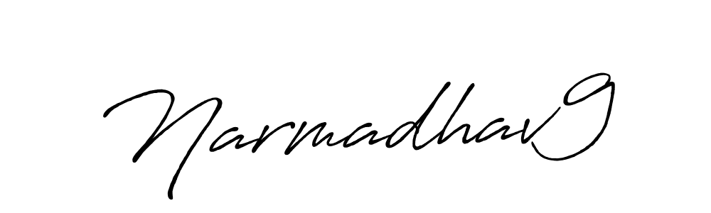 How to make Narmadhav9 name signature. Use Antro_Vectra_Bolder style for creating short signs online. This is the latest handwritten sign. Narmadhav9 signature style 7 images and pictures png