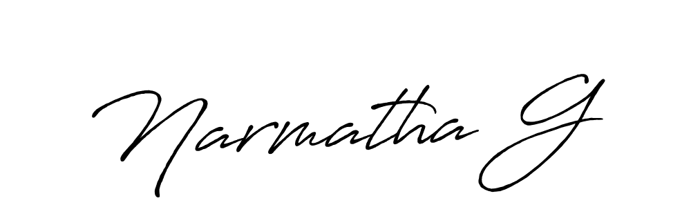 Make a beautiful signature design for name Narmatha G. With this signature (Antro_Vectra_Bolder) style, you can create a handwritten signature for free. Narmatha G signature style 7 images and pictures png