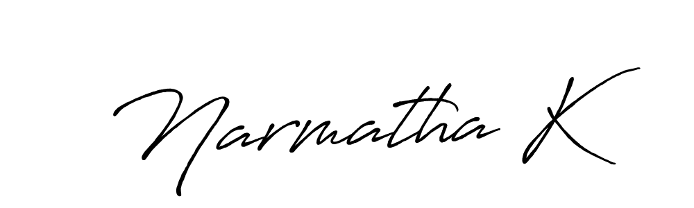 This is the best signature style for the Narmatha K name. Also you like these signature font (Antro_Vectra_Bolder). Mix name signature. Narmatha K signature style 7 images and pictures png