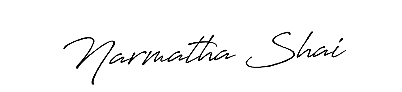 Create a beautiful signature design for name Narmatha Shai. With this signature (Antro_Vectra_Bolder) fonts, you can make a handwritten signature for free. Narmatha Shai signature style 7 images and pictures png