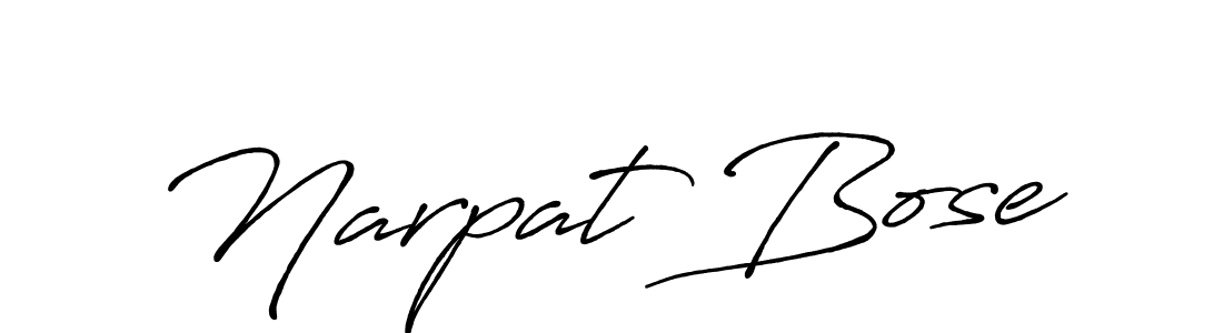 Create a beautiful signature design for name Narpat Bose. With this signature (Antro_Vectra_Bolder) fonts, you can make a handwritten signature for free. Narpat Bose signature style 7 images and pictures png