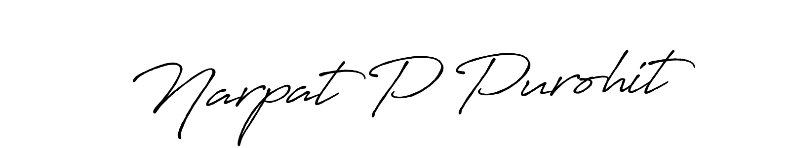 Design your own signature with our free online signature maker. With this signature software, you can create a handwritten (Antro_Vectra_Bolder) signature for name Narpat P Purohit. Narpat P Purohit signature style 7 images and pictures png