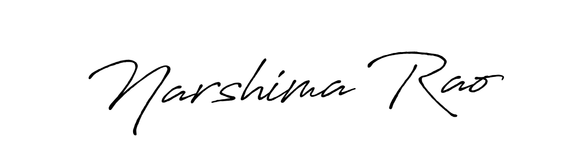 Make a beautiful signature design for name Narshima Rao. With this signature (Antro_Vectra_Bolder) style, you can create a handwritten signature for free. Narshima Rao signature style 7 images and pictures png