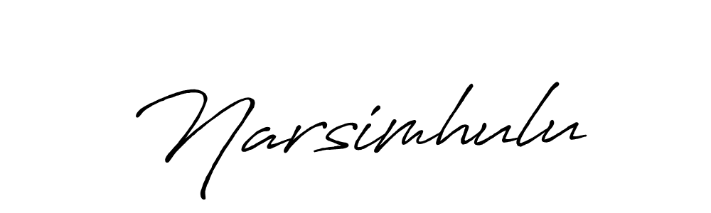 Use a signature maker to create a handwritten signature online. With this signature software, you can design (Antro_Vectra_Bolder) your own signature for name Narsimhulu. Narsimhulu signature style 7 images and pictures png