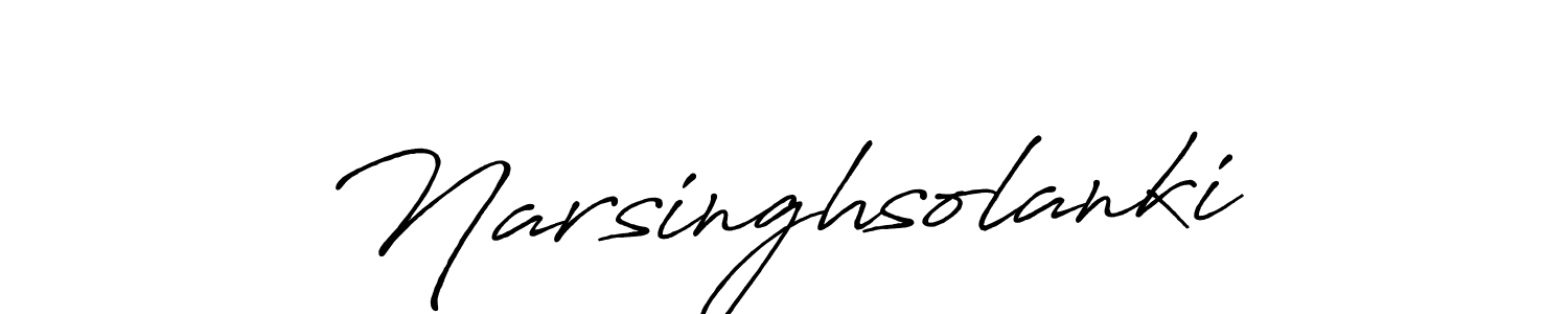 Make a beautiful signature design for name Narsinghsolanki. With this signature (Antro_Vectra_Bolder) style, you can create a handwritten signature for free. Narsinghsolanki signature style 7 images and pictures png