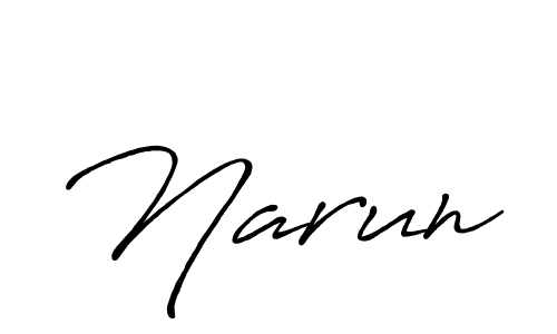 Design your own signature with our free online signature maker. With this signature software, you can create a handwritten (Antro_Vectra_Bolder) signature for name Narun. Narun signature style 7 images and pictures png