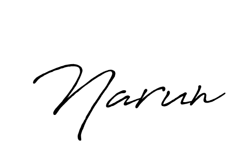 Create a beautiful signature design for name Narun. With this signature (Antro_Vectra_Bolder) fonts, you can make a handwritten signature for free. Narun signature style 7 images and pictures png