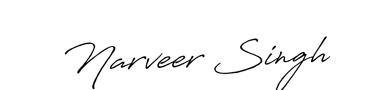 How to make Narveer Singh name signature. Use Antro_Vectra_Bolder style for creating short signs online. This is the latest handwritten sign. Narveer Singh signature style 7 images and pictures png